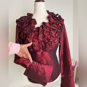 VTG 90s 00s Alexandra Rosati Steampunk Victorian Romantic Goth Blouse Sz S